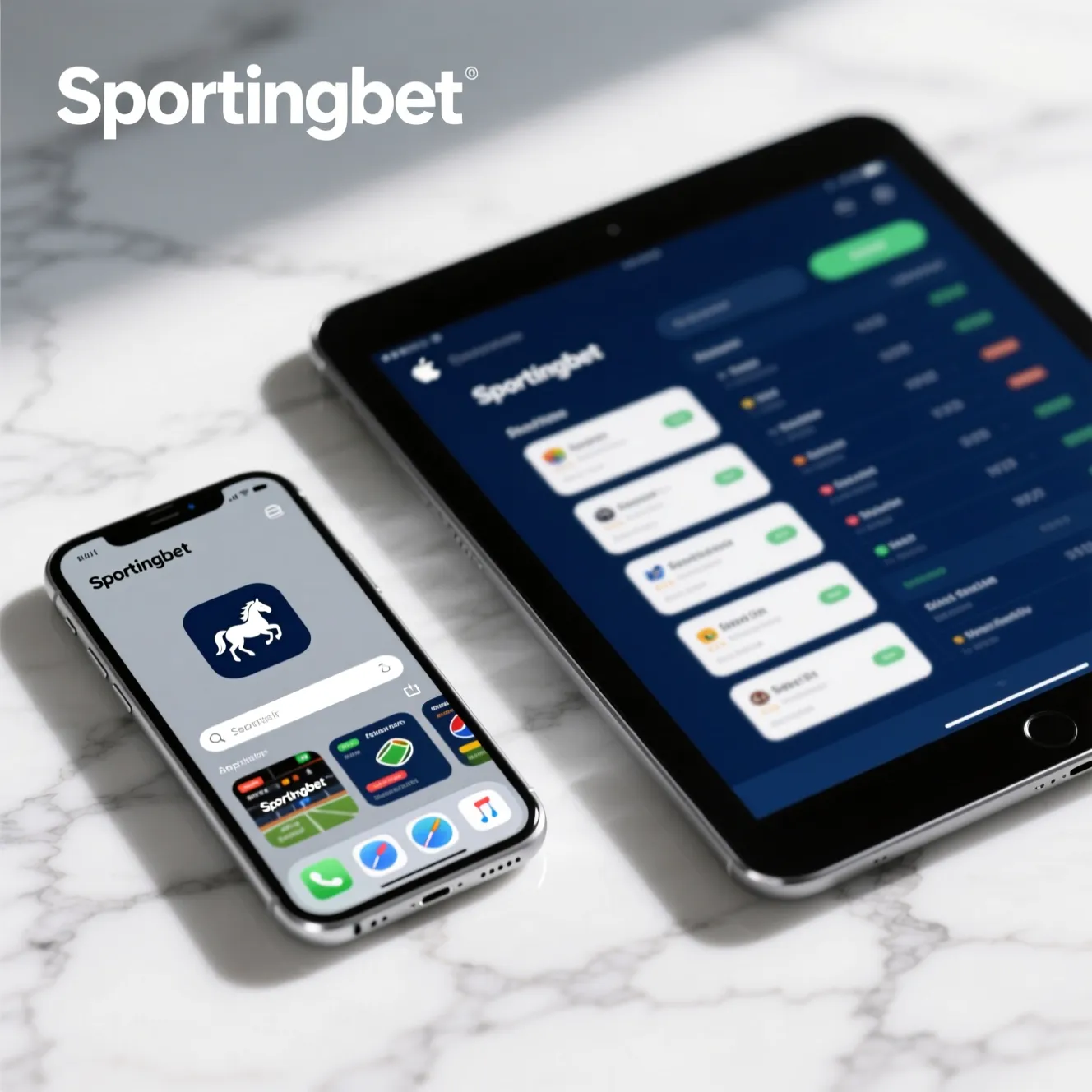 iPhone e iPad exibindo interfaces de aplicativos de apostas esportivas