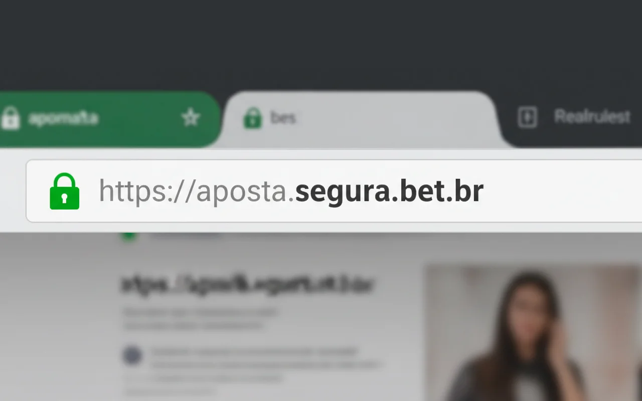 Barra de endereços do navegador mostrando cadeado de segurança SSL em site de apostas