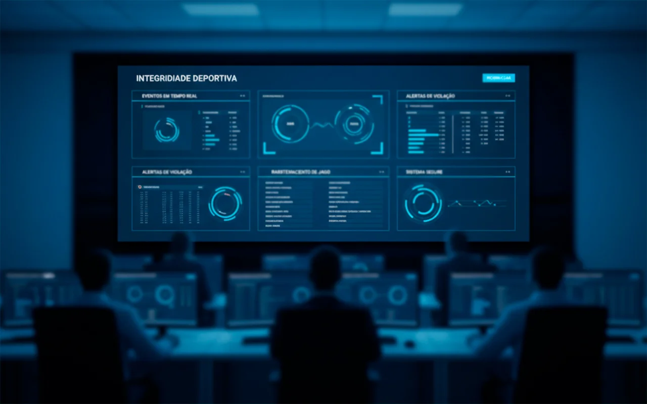 Tela de monitoramento de integridade esportiva com indicadores e alertas