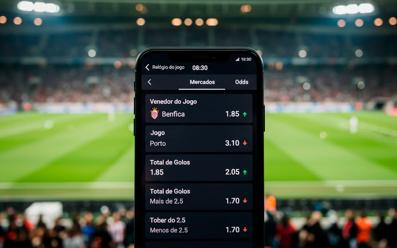 Tela mostrando odds dinâmicas mudando em tempo real durante partida ao vivo