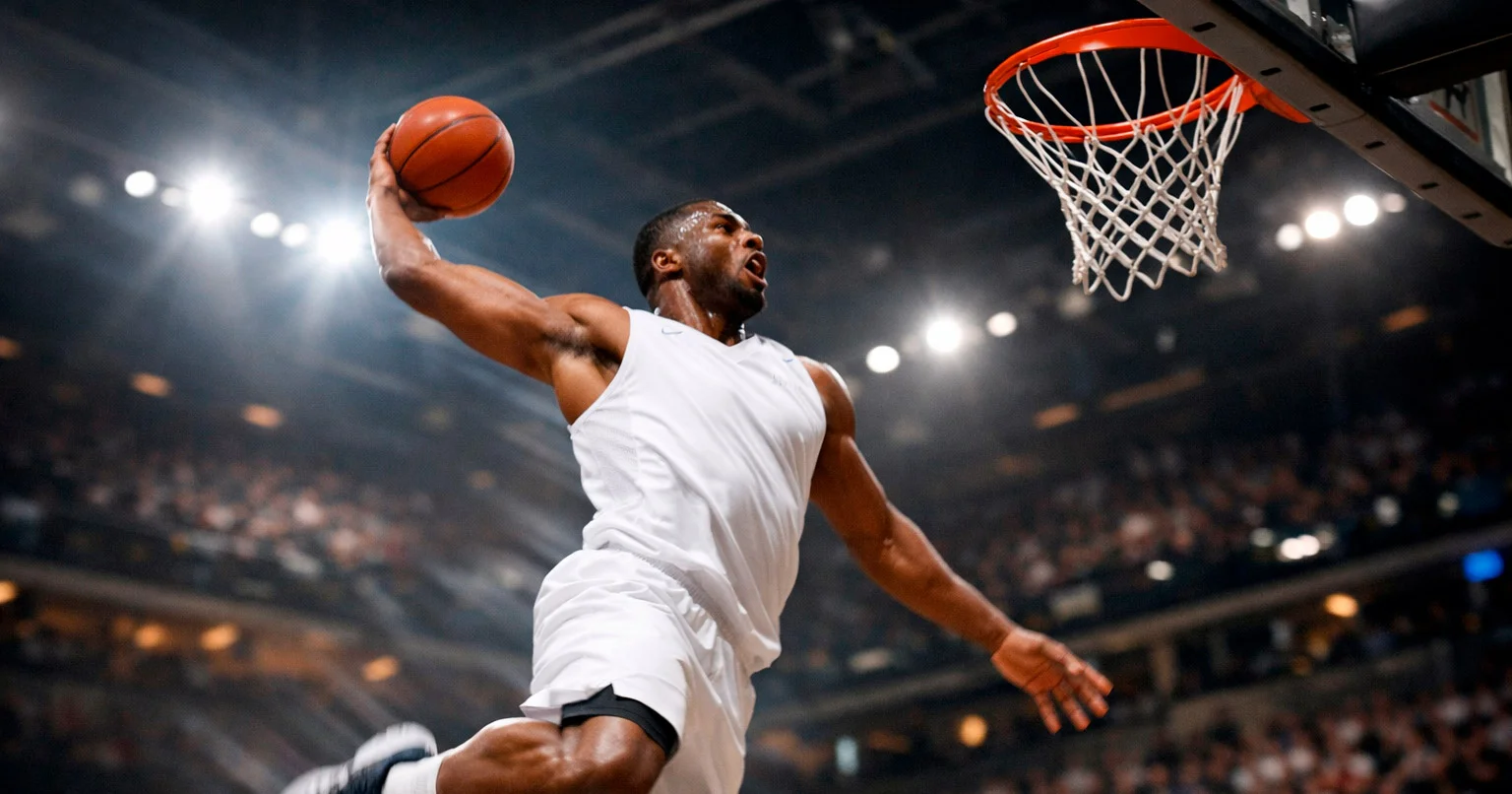 Partida de basquete da NBA com jogadores em ação na quadra